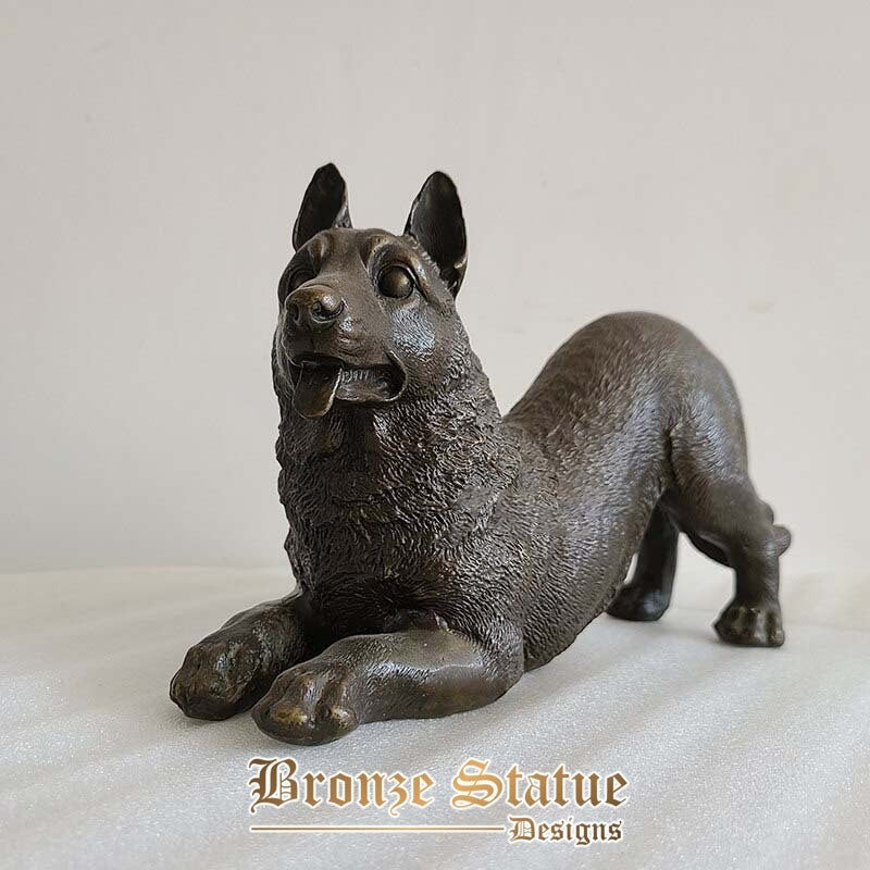 Bronze dog sculpture bronze dog statue animals sculptures bronze crafts for home garden decoration ornament vintage collection