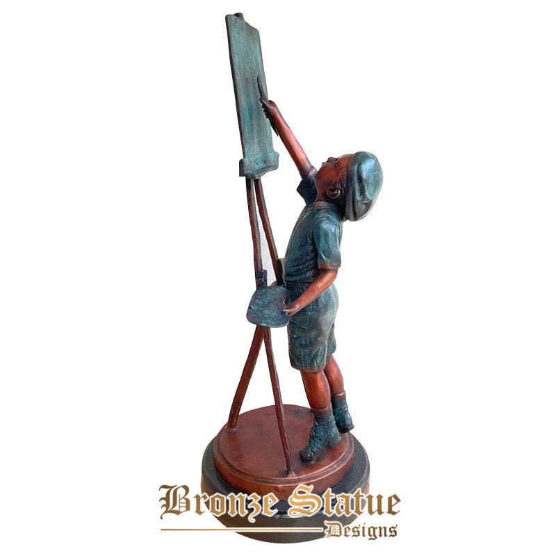 21in | 55cm | bronze children sculpture bronze kids statue modern at bronze figurines of kid drawing for home decoration