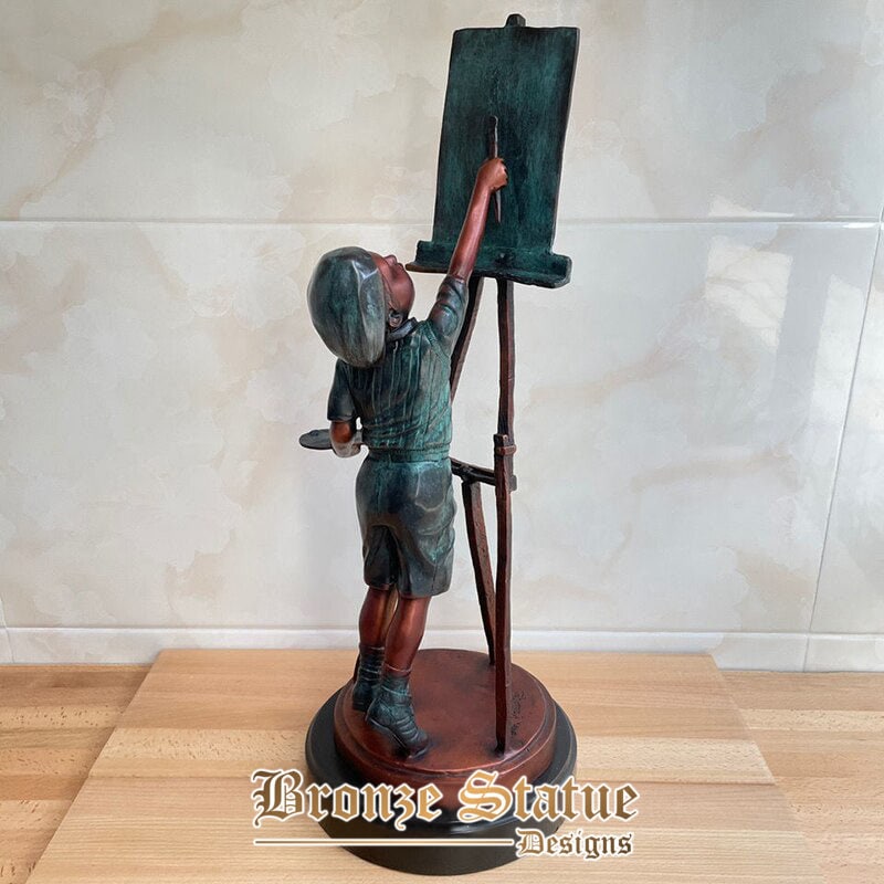 21in | 55cm | bronze children sculpture bronze kids statue modern at bronze figurines of kid drawing for home decoration