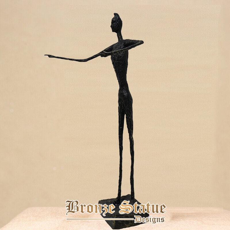 31in | 80 cm | scultura in vero uomo che cammina in bronzo di giacometti ispirazione grandi opere d'arte statue in bronzo astratte per regali di arredamento per la casa