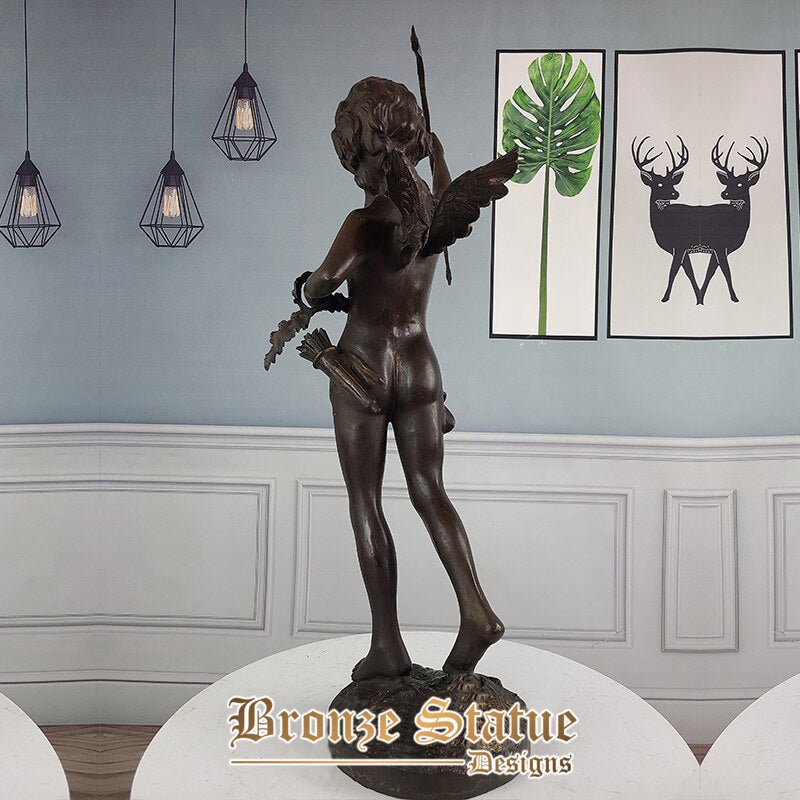 32in | 83cm | bronze cupid statue western art bronze angel sculpture of cupid mythology figurines antique crafts home decoration ornament