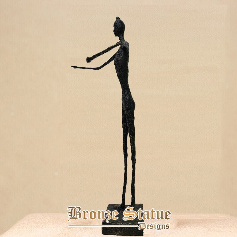 31in | 80cm | real bronze walking man sculpture by giacometti inspiration large art crafts abstract bronze statues for home decor gift