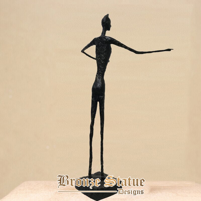 31in | 80cm | real bronze walking man sculpture by giacometti inspiration large art crafts abstract bronze statues for home decor gift