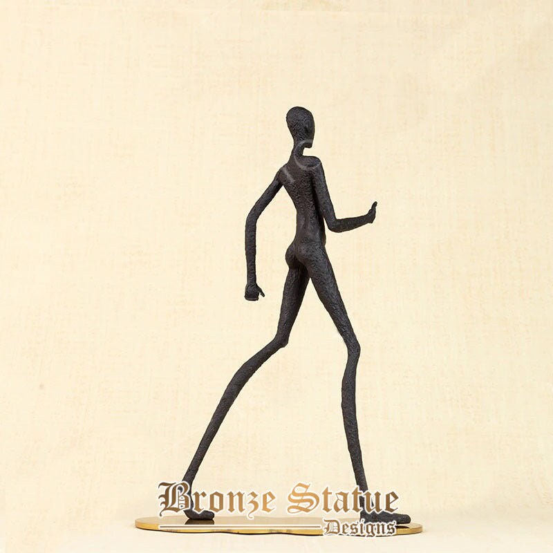 Abstract metal sculpture walking man statue antique giacometti person figure metal statues handmade art craft home decor gifts