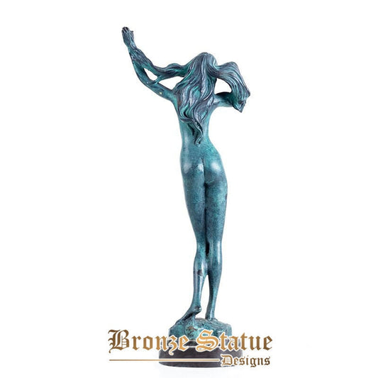 14 polegadas | 36cm | Escultura de mulheres nuas de bronze abstrata estátua feminina de bronze sexy arte em bronze estatueta artesanato para presentes de ornamento de decoração para casa