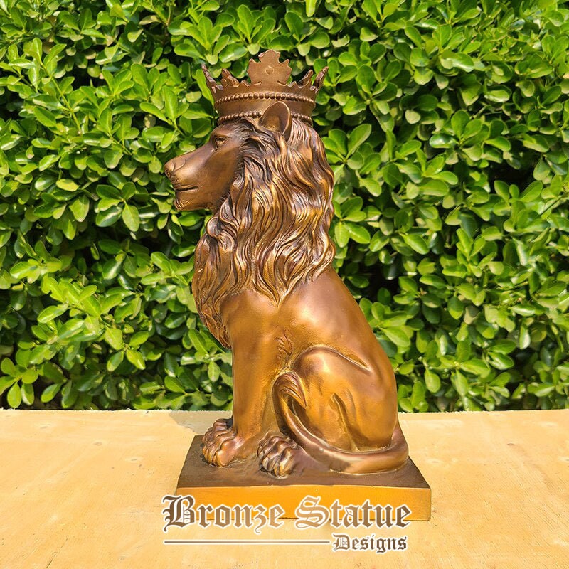 13in | 34cm | bronze lion sculpture king of beasts lion animal bronze statue handicraft art crafts home decoration collection ornament