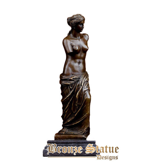 13in | 33cm | bronze ancient greece venus sculpture bronze bust of venus statue with marble base for home decor classical ornament craft