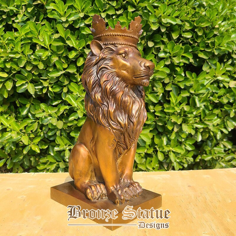 13in | 34cm | bronze lion sculpture king of beasts lion animal bronze statue handicraft art crafts home decoration collection ornament