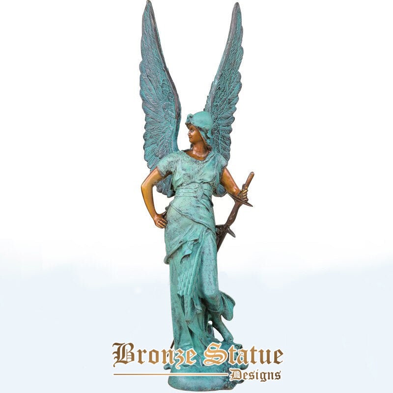 30in | 76cm | bronze greek goddess of athena sculpture warrior statue classic art crafts bronze angel statue for home decor large ornament