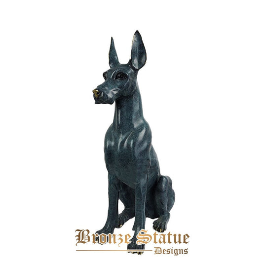 26in | 66cm | big bronze dog sculpture bronze dog statue modern art dog statue figurine home office indoor ornament garden decoration