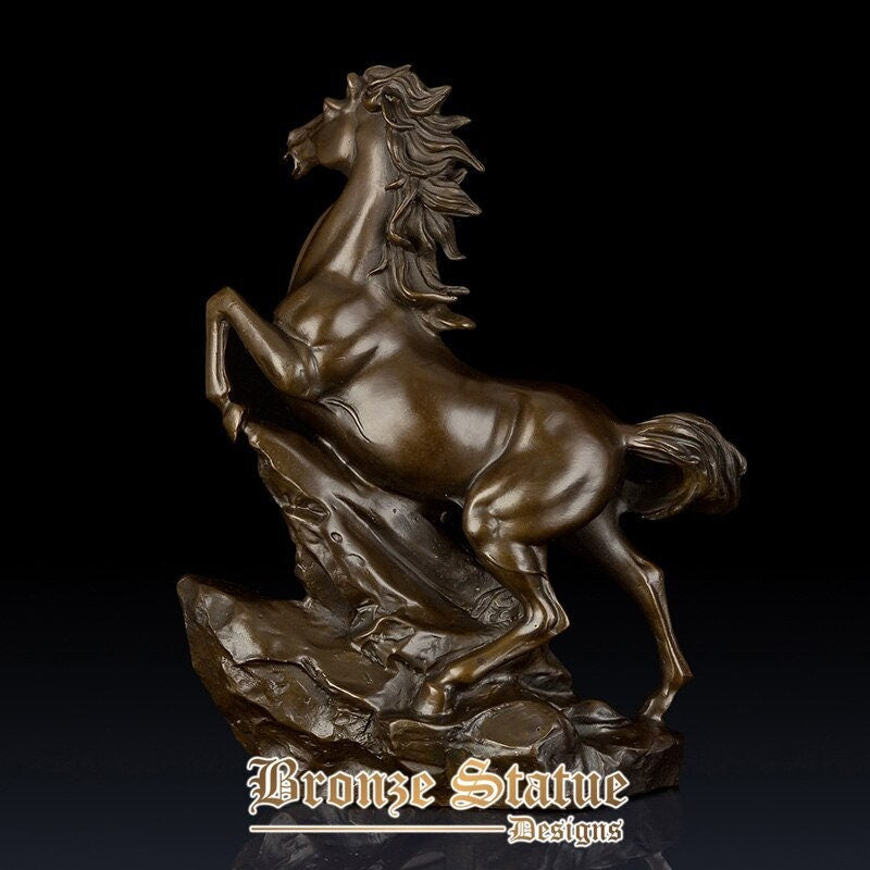 10in | 25cm | bronze rearing horse sculpture bronze jumping horse statue animal sculpture office desk art crafts home decoration ornament