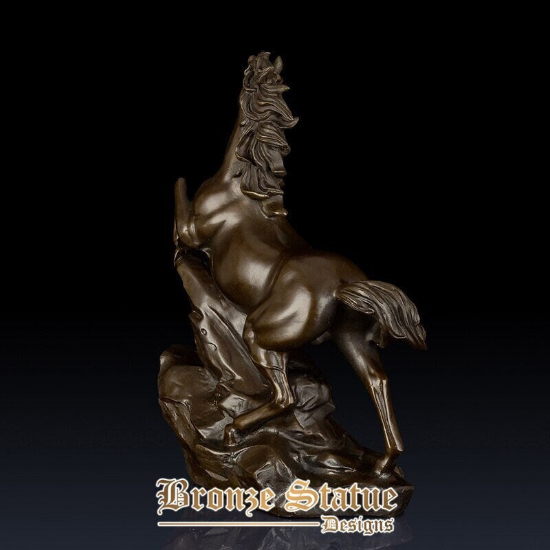 10in | 25cm | bronze rearing horse sculpture bronze jumping horse statue animal sculpture office desk art crafts home decoration ornament