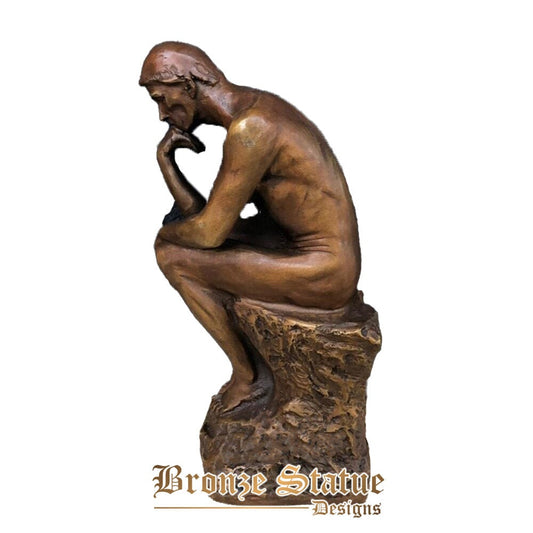 9 Zoll | 24cm | Bronze-Denker-Statue Vintage die Denker-Skulptur von Auguste Rodin Klassische Bronze-Kunstfigur für Heimdekorationshandwerk