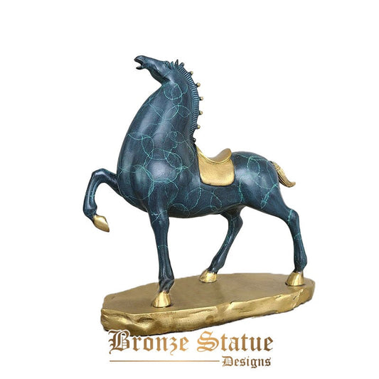 9in | 24cm | Escultura de cavalo de bronze arte moderna estátua de cavalo de bronze pintada à mão artesanato de bronze fundido para decoração de escritório de hotel doméstico