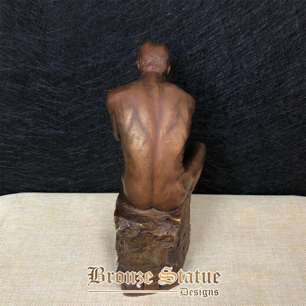 9in | 24cm | bronze thinker statue vintage the thinker sculpture by auguste rodin classic bronze art figurine for home decoration crafts