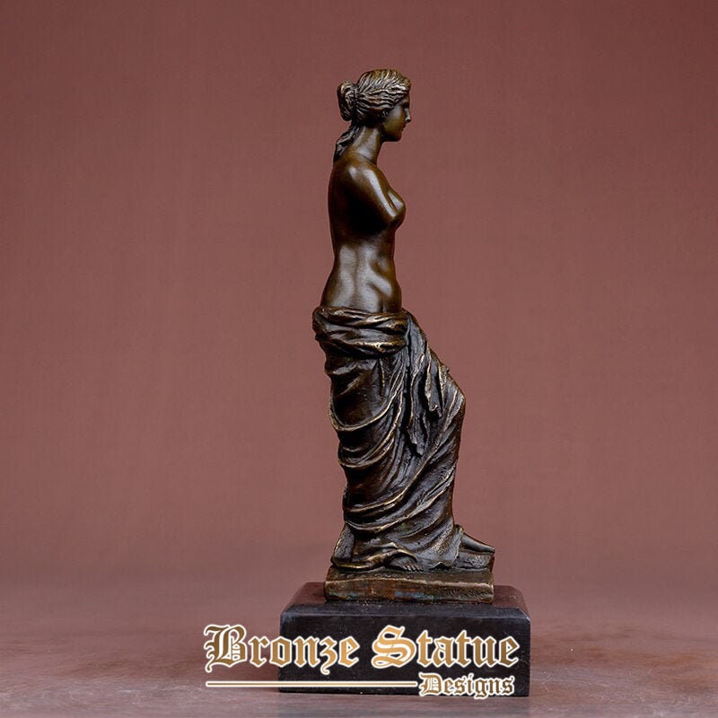 9in | 23cm | bronze ancient greece venus sculpture bronze bust of venus statue with marble base for home decor classical ornament craft
