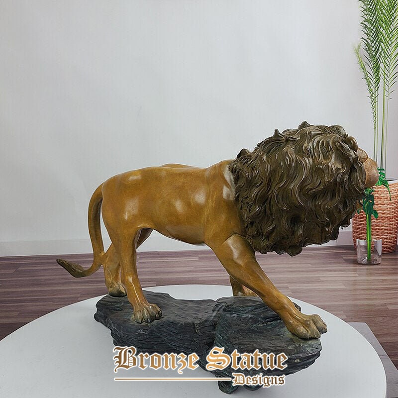 24in |  61cm | bronze lion statues bronze lion sculpture animal sculpture bronze finish for garden home office decoration ornament