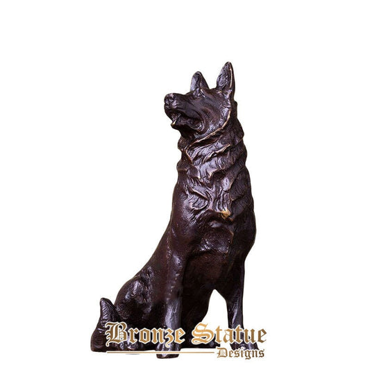 8in | 20cm | bronze dog statue bronze dog sculpture antique animal art crafts figurine for home decoration ornament dog statuette