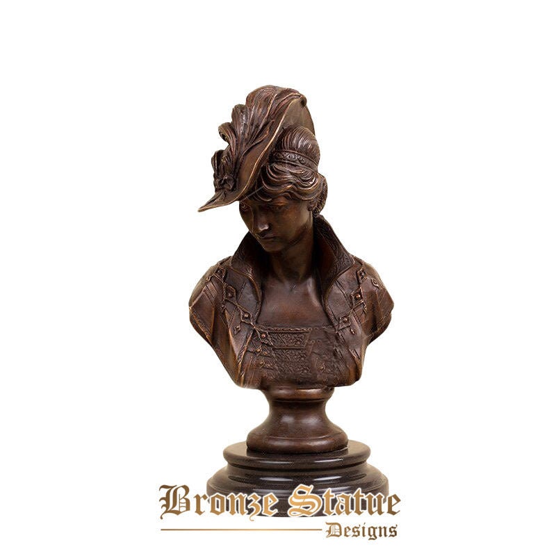16in | 40cm | european lady bust statue bronze bust sculpture bronze statue woman modern art bronze craft ornament home decor gifts