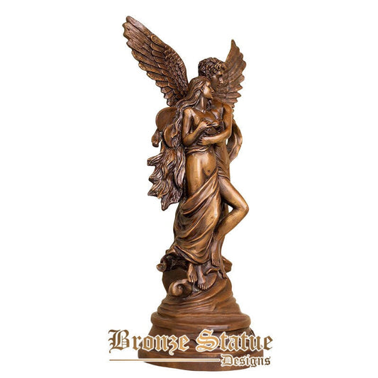 19in | 48cm | Escultura de bronze cupido e psique clássica famosa estátua de bronze cupido e estátua de psique para artesanato de ornamento de decoração para casa