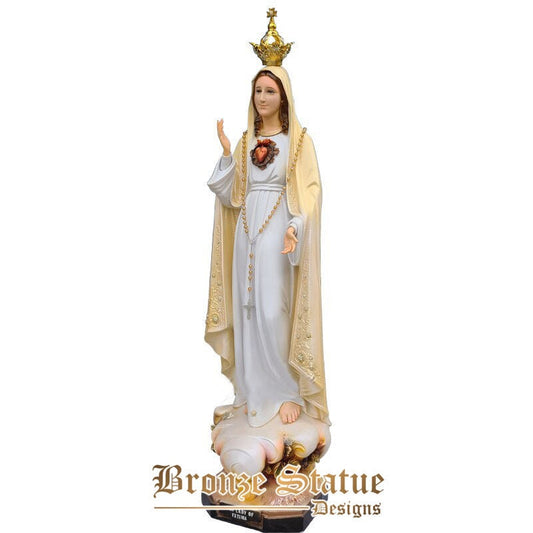52in | 133cm | Nossa senhora de fátima figura estátua de resina católica religiosa escultura de fibra de vidro de fátima para artesanato de decoração de igreja em casa