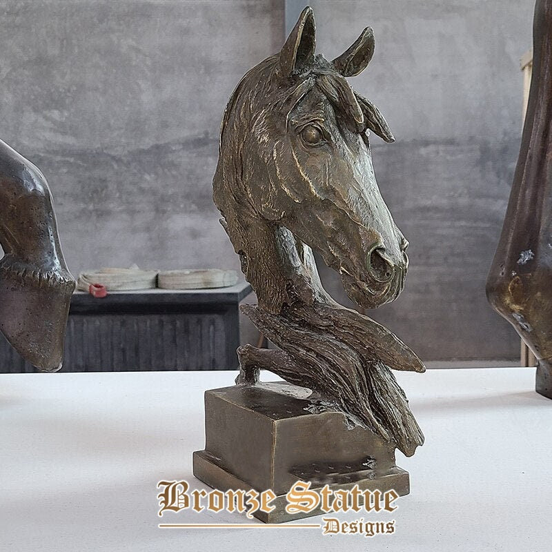 14in | 35cm | bronze horse sculpture horse head statue animal bust sculpture abstract antique sculpture home decoration ornament carfts