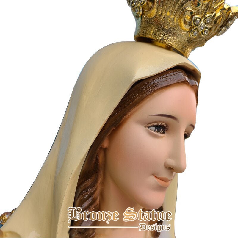 52in | 133cm | our lady of fatima figure resin statue catholic religious glassfiber sculpture of fatima for home church decoration crafts