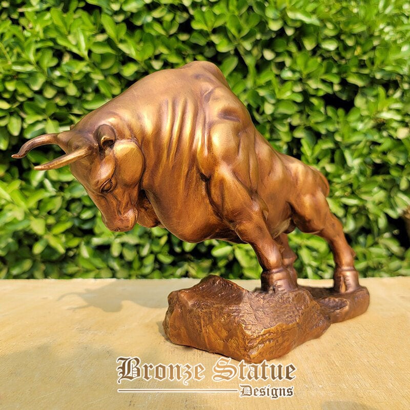 12in | 30cm | bronze wall street bull sculpture cow cattle ox bronze statue modern art animas sculptures for home hotel decor ornament