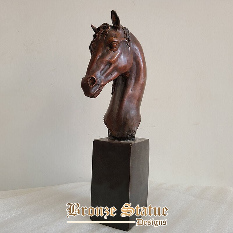 12in | 30cm | bronze horse head sculpture bust horse statue bronze cast horse bust sculptures craft for home office hotel decor ornament