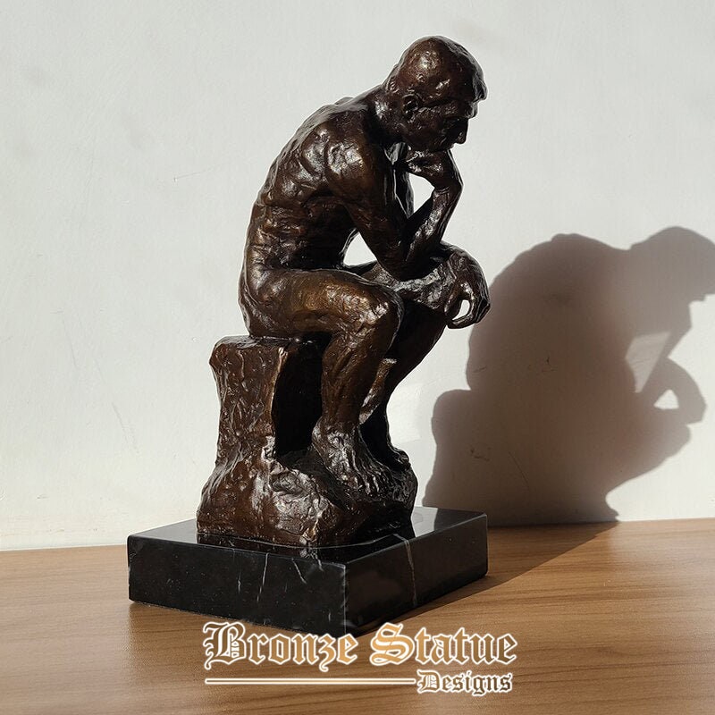 The thinker statue by auguste rodin bronze classical sculpture figurine replica vintage art bronze sculpture home decor ornament