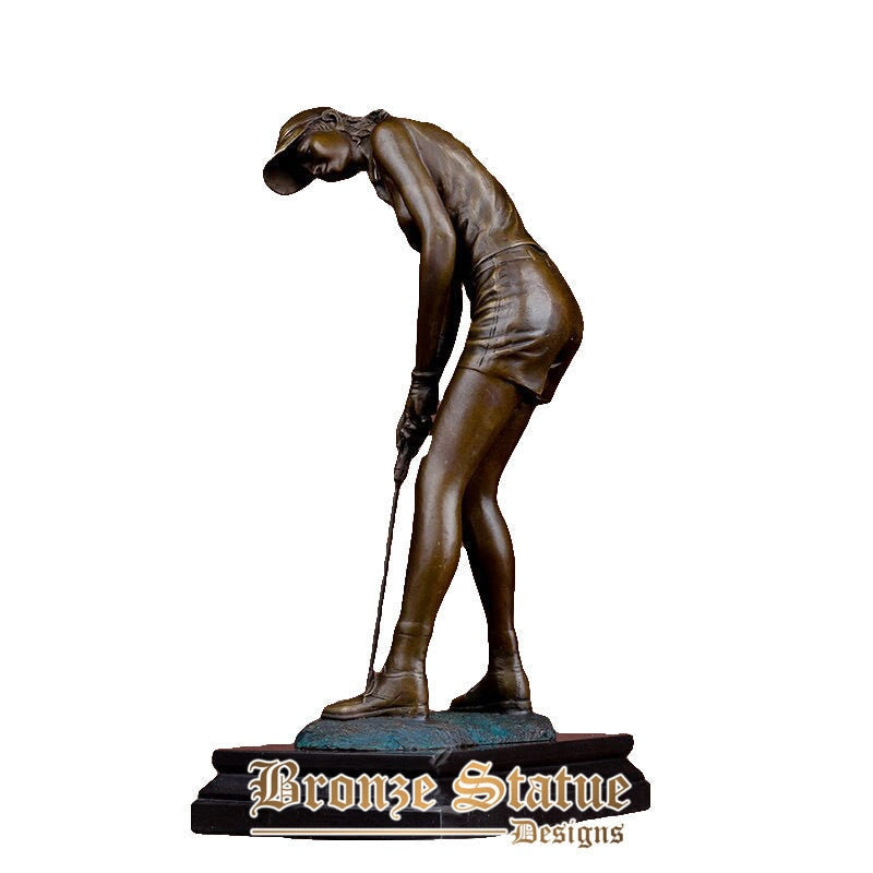 Perfect swings bronze golf statue bronze golfer woman sculpture bronze sports statues for home decor ornament gifts art crafts