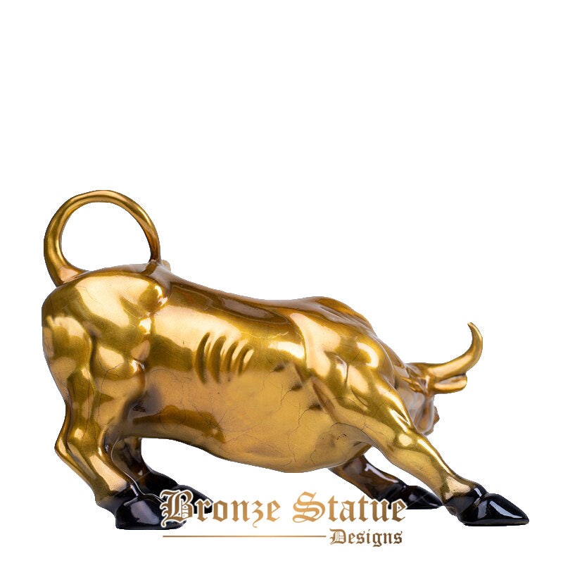 Modern art bronze bull statue bronze bull sculpture wall street charging bull bronze statues for home decor ornament gifts