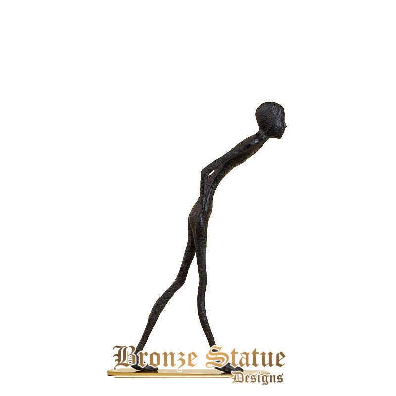 Metal sculpture walking man giacometti statue antique person figure handmade art crafts for home decor collection ornament gifts