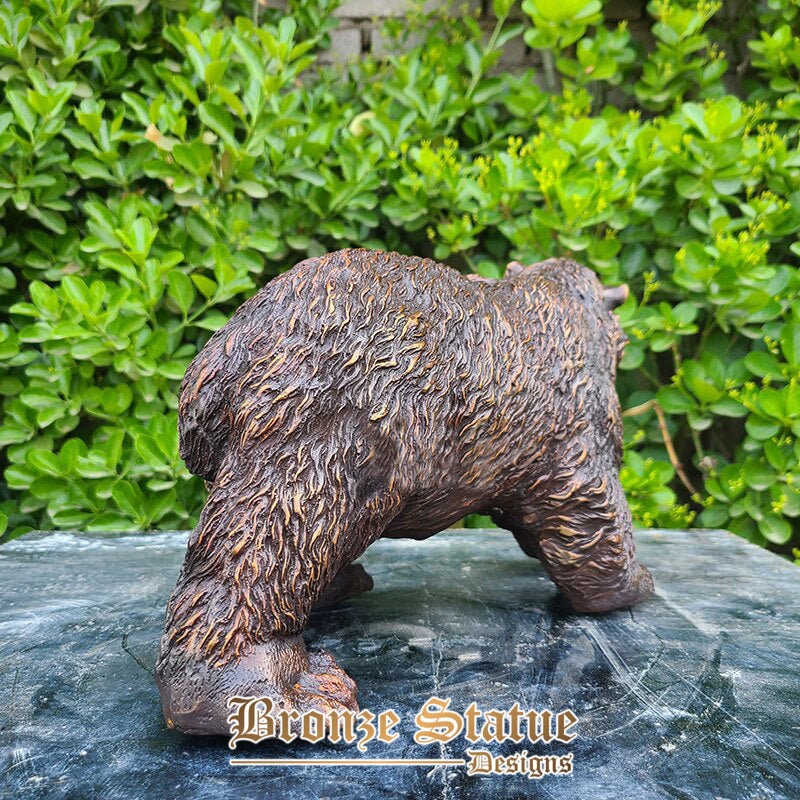 Modern art bronze bear sculpture wildlife animal bronze statue walking bear bronze crafts for home hotel decoration ornament