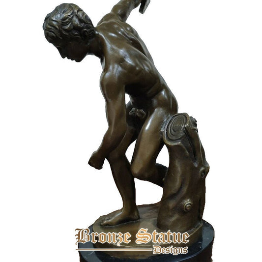 Classical discus thrower bronze statue discobolus bronze sculpture famous antique figurine art crafts for home decor ornament