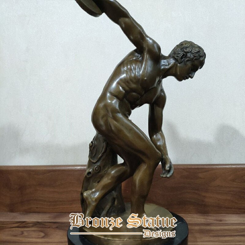 Discus Throw Statuu Classical discus thrower bronze statue discobolus bronze sculpture fam ...