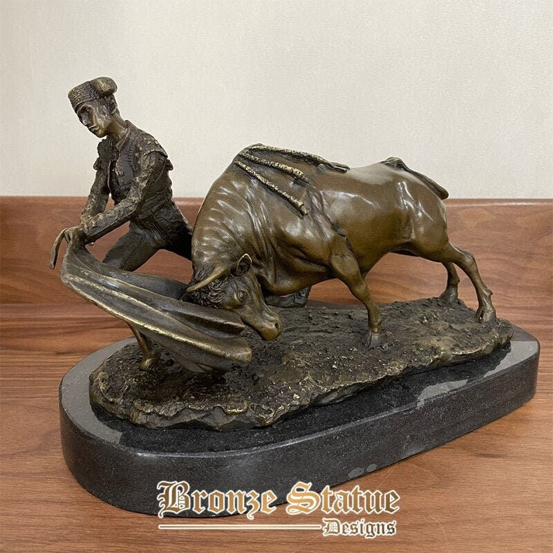 Famous spain matador bull statue bronze sculpture of spanish matador toreador bullfight bronze statues home decor ornament