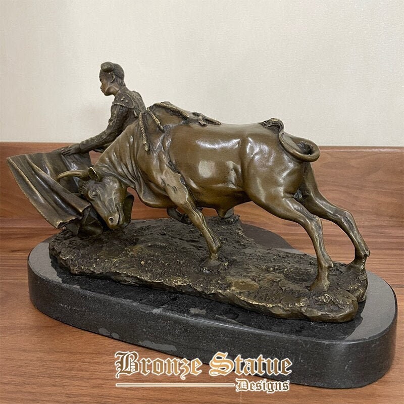 Famous spain matador bull statue bronze sculpture of spanish matador toreador bullfight bronze statues home decor ornament