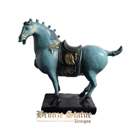 Cina tang bronzo cavallo scultura arte moderna cavallo statua bronzo artigianato sculptrue animale fengshui artigianato decorazioni per la casa ornamento