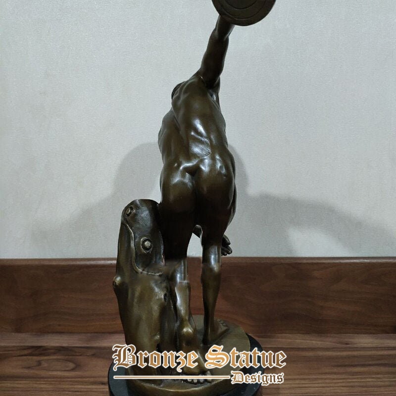 Classical discus thrower bronze statue discobolus bronze sculpture famous antique figurine art crafts for home decor ornament