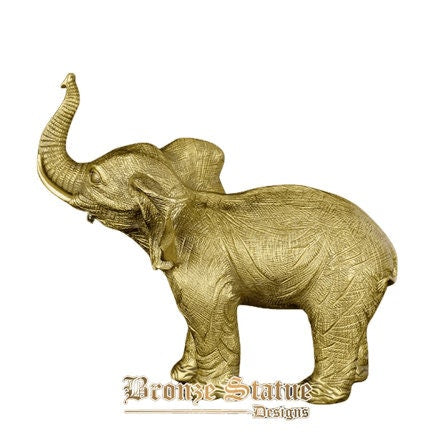 Estátua de elefante de bronze fundido escultura de elefante de bronze de decoração de casa ornamento animais selvagens estatuetas de artesanato de arte de bronze