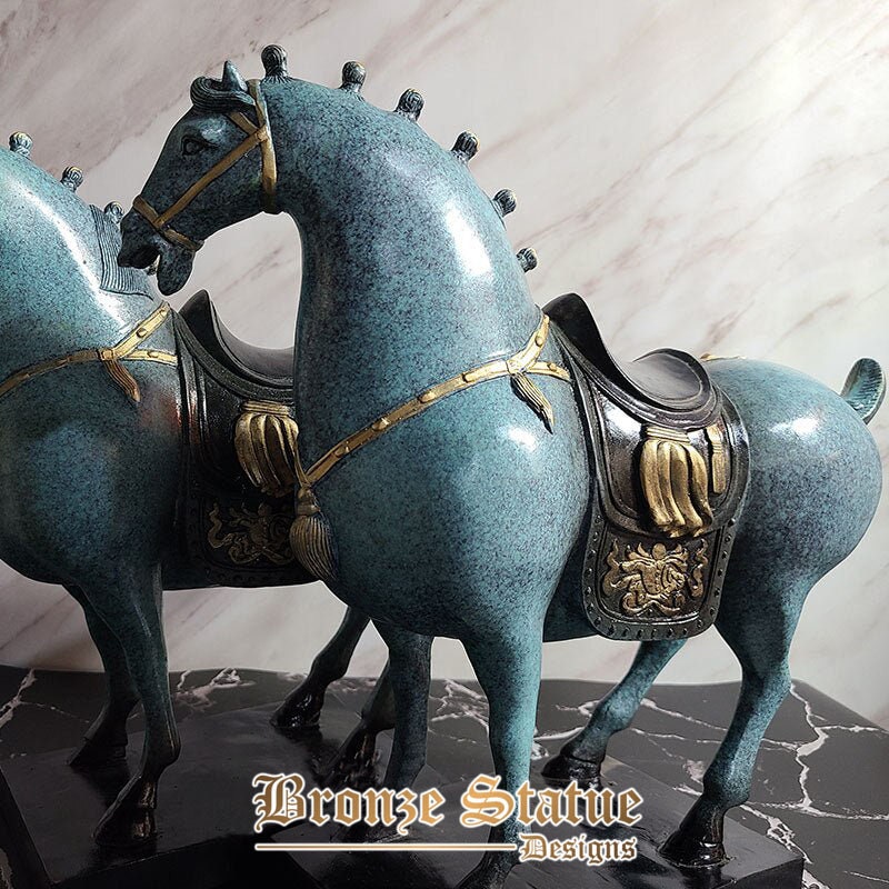 China tang escultura de cavalo de bronze arte moderna estátua de cavalo de bronze escultura de artesanato animal fengshui artesanato ornamento de decoração para casa