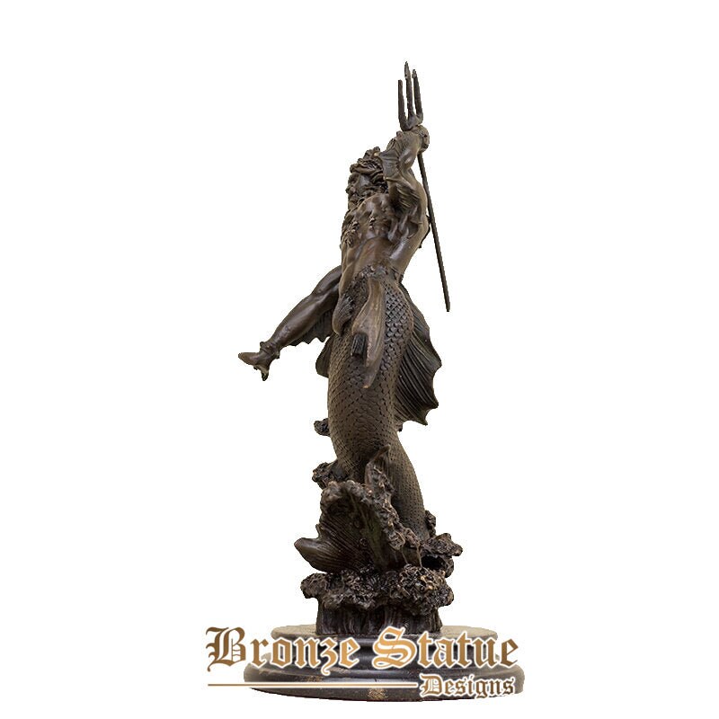 Bronze poseidon sculpture mythology neptune bronze statue ancient greek god of the sea statue for home office decor ornament