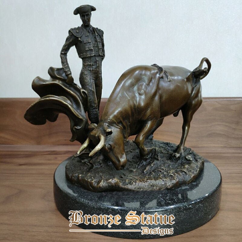 Bronze sculpture of a spanish matador the bullfight bronze statue spanish matador bull art crafts for home hotel decor ornament