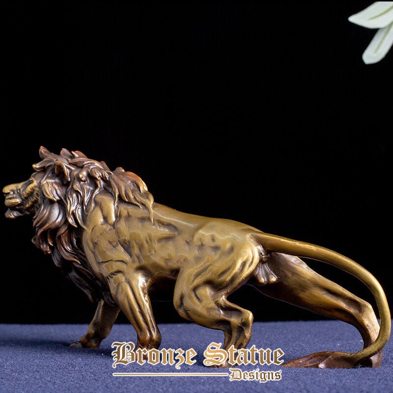 Bronze lion statue antique lion sculpture real bronze casting statues and sculptures for home office decor luxury ornament craft