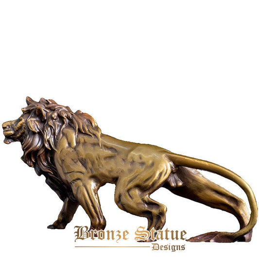 Bronze lion statue antique lion sculpture real bronze casting statues and sculptures for home office decor luxury ornament craft