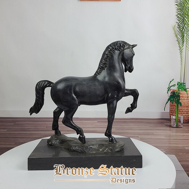 Bronze horse statue on marble base large bronze horse sculpture animals bronze statues garden home modern art sculpture decor
