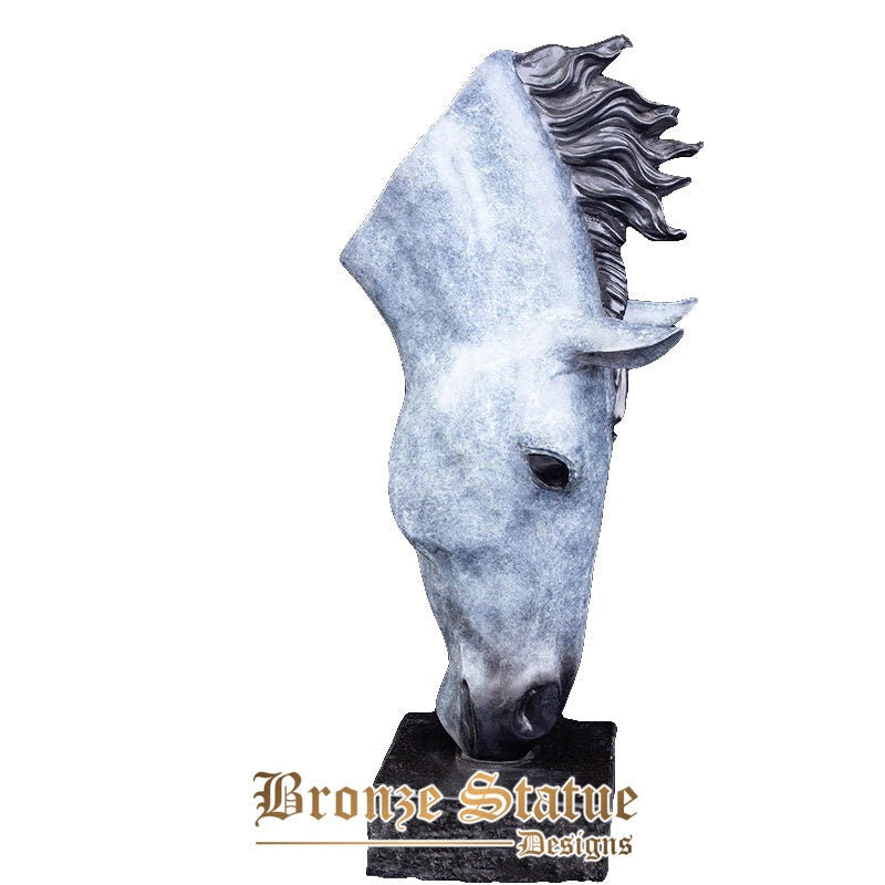 Bronzo testa di cavallo statua bronzo animale busto scultura grande cavallo bronzo busto statua ornamento arte moderna artigianato home office arredamento