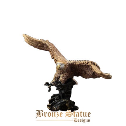Statua di aquila in bronzo volante in bronzo aquila scultura statue di animali e sculture per la decorazione domestica ornamento regalo arte artigianato