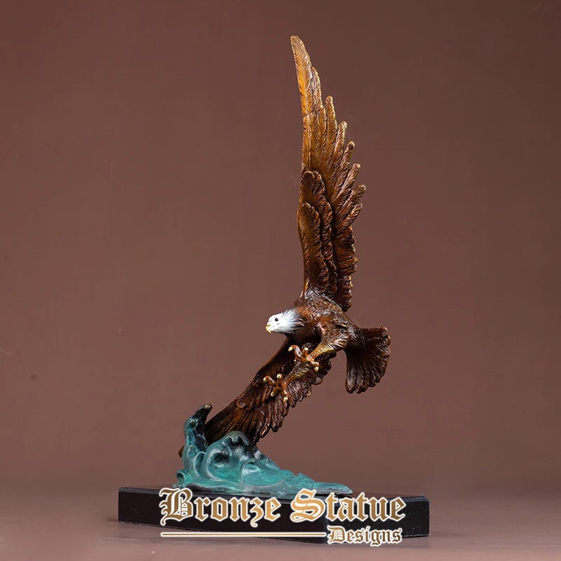 Bronze eagle statue modern art bronze eagle sculpture on marble animal handicraft statues for home decoration ornament gifts